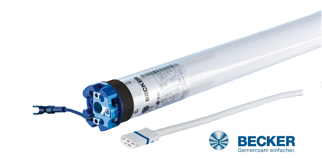 Becker Funkmotore Baureihe R Ø 45 mm für Rollläden, Markisen und Sonnenschutz