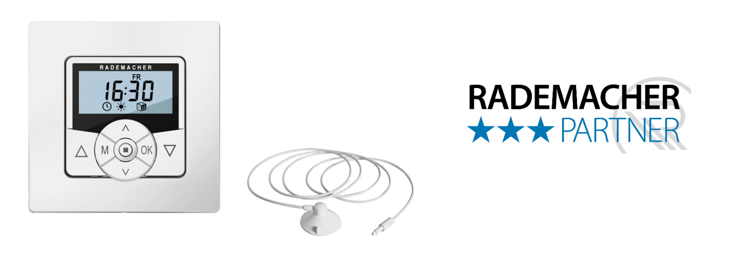Rademacher bedrahtete Steuerungen für Rollläden, Markisen und Sonnenschutz