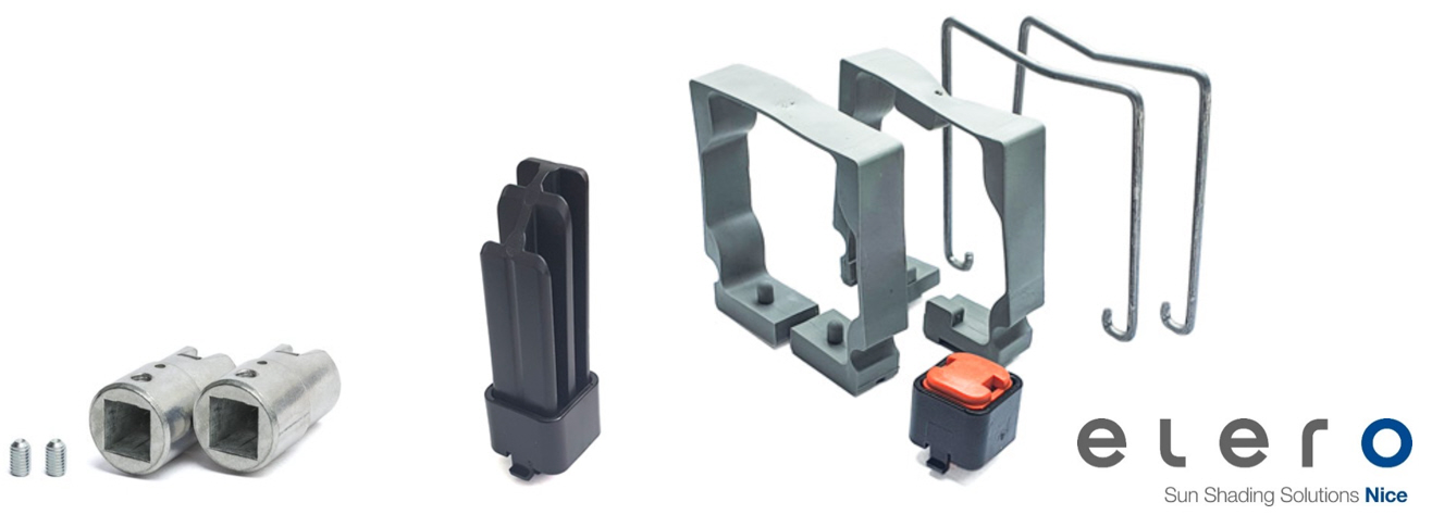 zubehör elero raffstore-, jalousieantriebe, jalousie-kupplungen, jalousie-klemmset