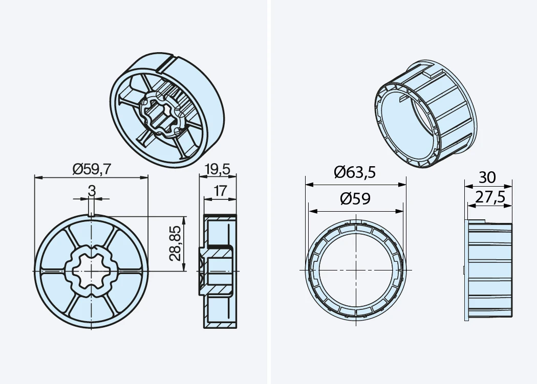Preview: Becker Adapterset 63x1,5 #49303000590, #49303006280
