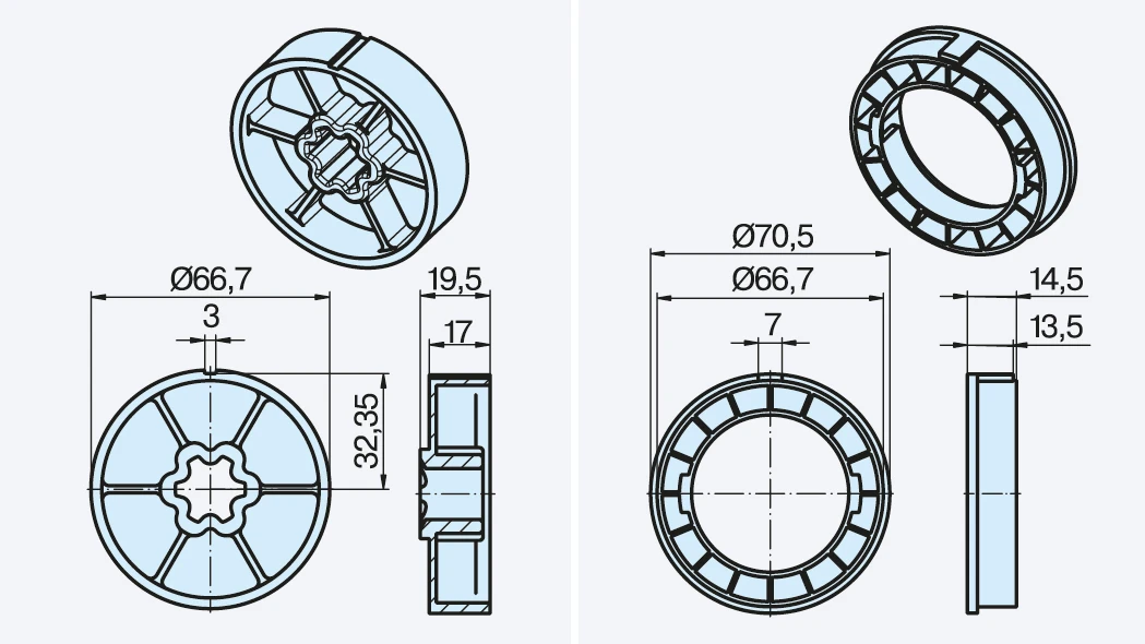 Preview: Becker Adapterset 70x1,5 #49303000610 #49303000620