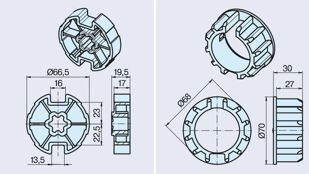 Preview: Becker Adapterset Ø DW70N #49303000550 #49300707070