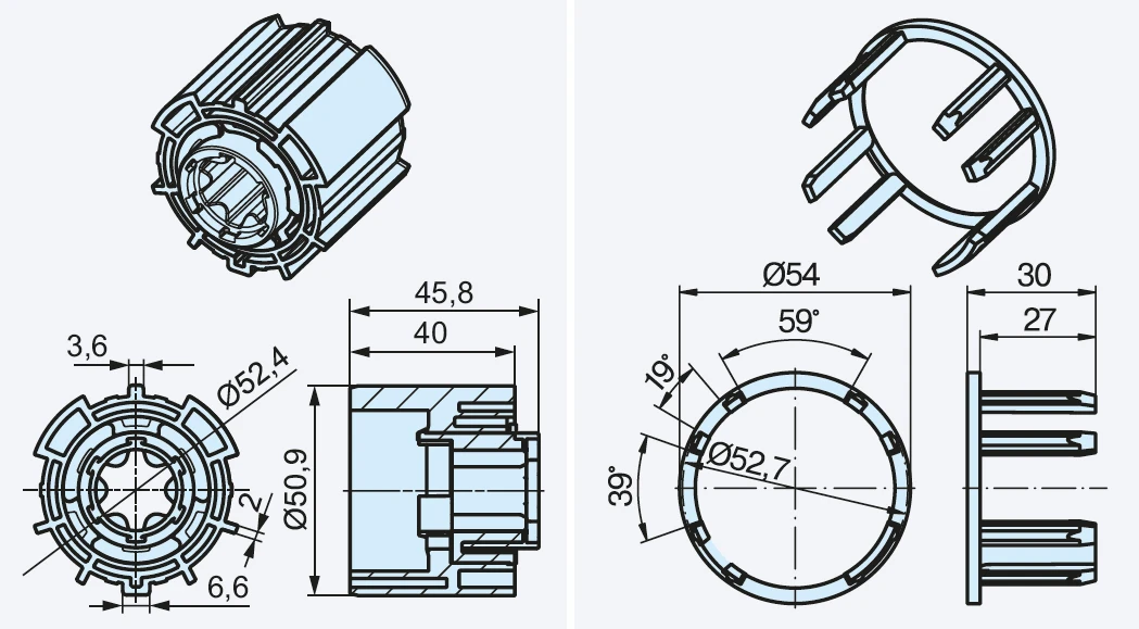 Preview: Becker Adapterset O-ZF54 für Hinderniserkennung #49302002300 #49303003900