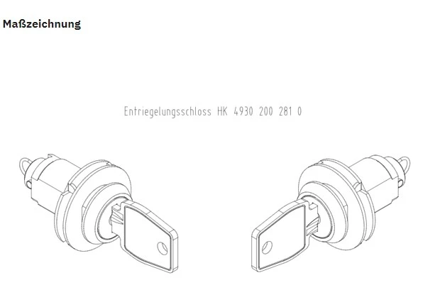 Preview: Becker Entriegelungsschloss für HK #49302002810