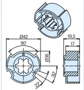 Preview: Becker Mitnehmer 47x2 #49303003050