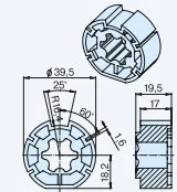Preview: Becker Mitnehmer M40 Drive Wheel #49303004080