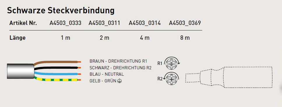 Preview: Cherubini EASY Zuleitungskabel 8m #A4503_0369