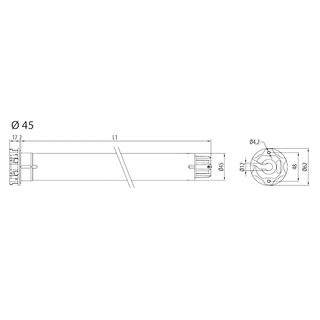 Preview: Cherubini P&P SILENT 10/17 geräuscharmer Rollladenmotor #CEL45101700
