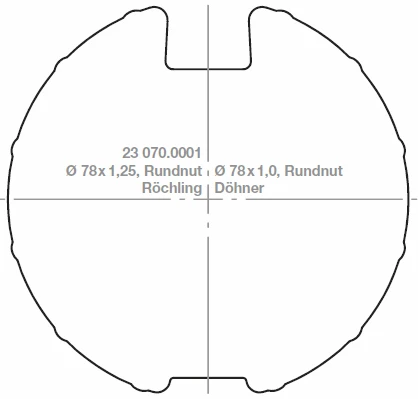 Preview: elero Adapterset Motorkupplungset RevoLine L Nutrohr Ø 78x1,0mm Rundnut Döhner, Röchling, Ø 78x1,25mm #230700001