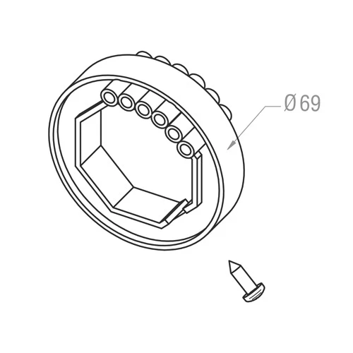 Preview: elero Befestigungsring für 40-mm-8-kant-Welle #133019401