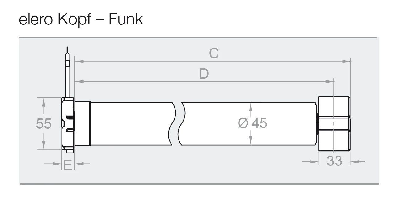 Preview: elero RolMotion M20-868 Funk-Rollladenmotor (mit geräuschloser Softbremse) #442320004