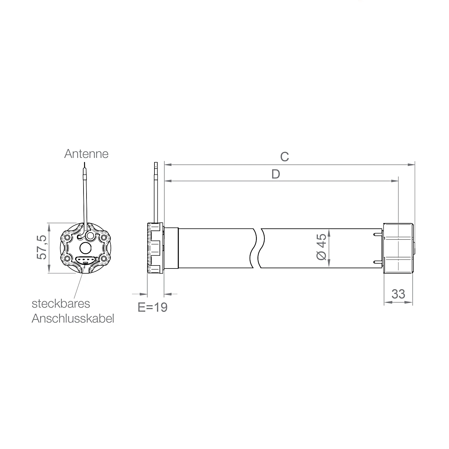 Preview: elero RolMotion M25-868 SH Funk-Rollladenmotor (mit geräuschloser Softbremse) #492420001