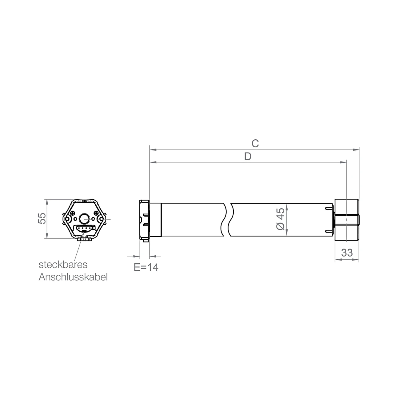 Preview: elero RolTop/D+ M20 Rollladenmotor (mit geräuschloser Softbremse) #340330001