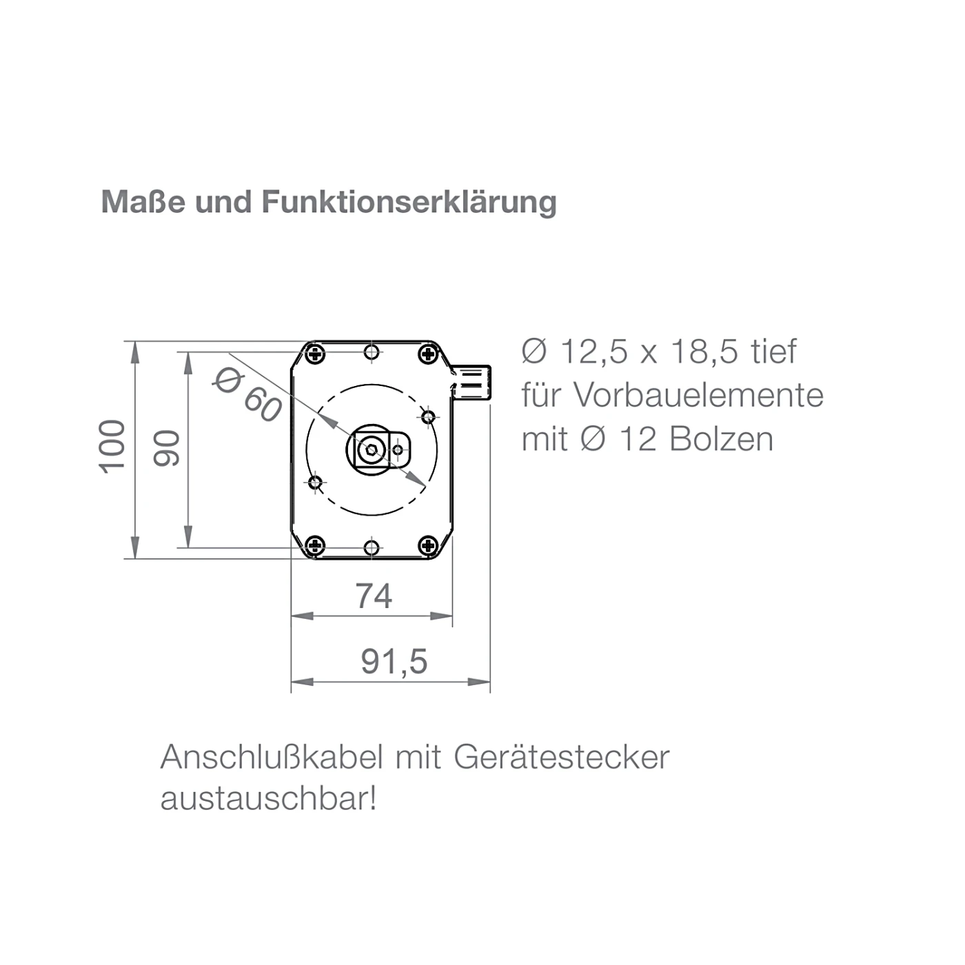 Preview: elero VariEco M30 NHK Rohrmotor mit Nothandkurbel #348430001