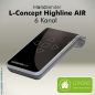 Preview: L-Concept Highline AIR 6-Kanal Handsender für Geiger AIR Sonnenschutzanlagen. Mit LED-Rückmeldung, Sonnenautomatik, SoftTouch-Oberfläche und Loxone-Kompatibilität.