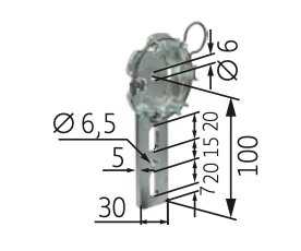 Preview: Somfy Antriebslager mit Federring kleine Öse für Baureihe 50/60 #9763501