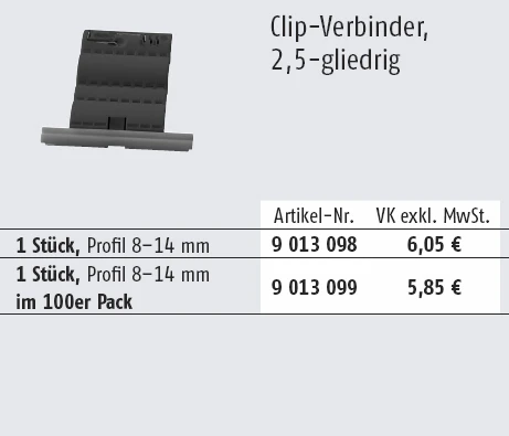 Preview: Somfy Clip-Verbinder, 2,5-gliedrig #9013098
