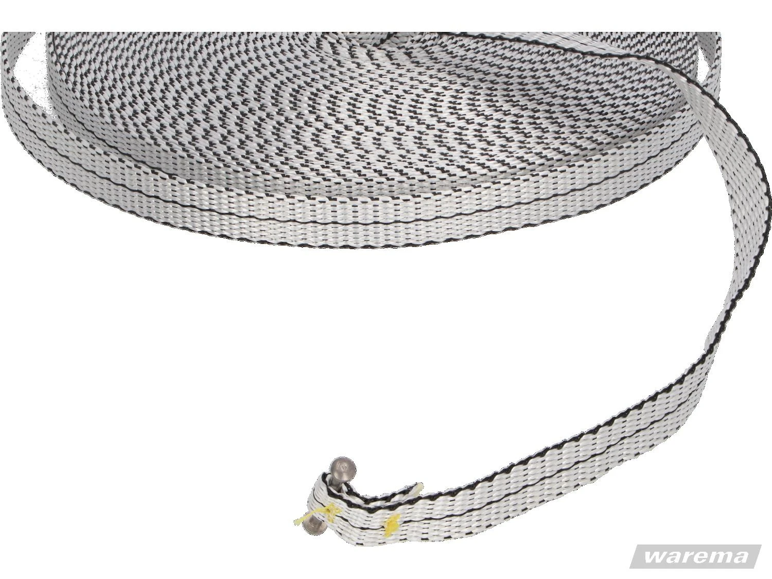 Preview: WAREMA Aufzugsband 10x1,0x12250 mm, weiß-schwarz, mit Schlaufe und Bolzen für W2 Wintergartenmarkise #505216