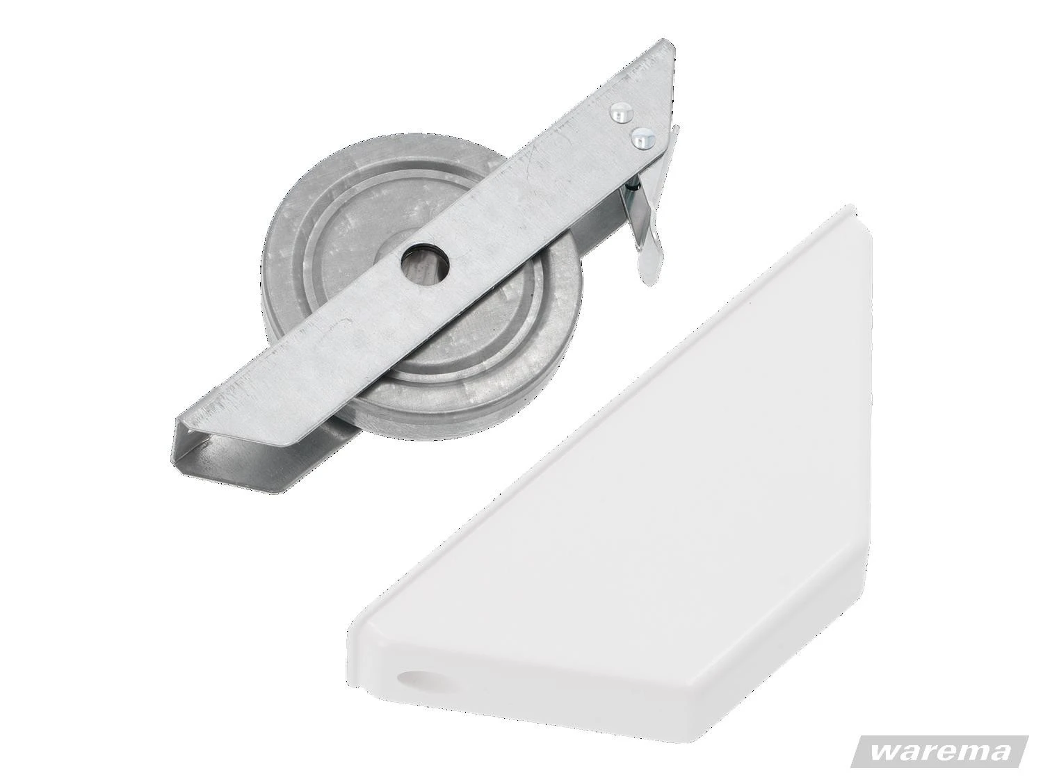 Preview: WAREMA Halbeinlass-Gurtwickler 14mm mini weiß mit 4500mm Gurtband grau #528013-2021339