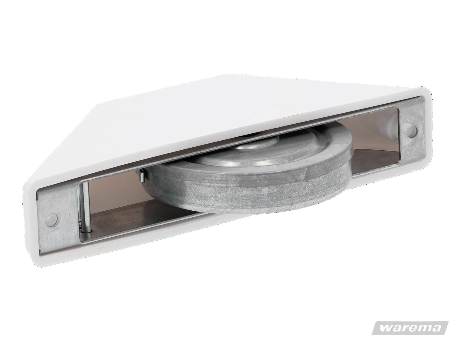 Preview: WAREMA Halbeinlass-Gurtwickler 14mm mini weiß mit 4500mm Gurtband grau #528013-2021339