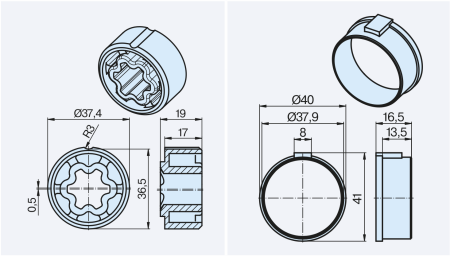 Becker Adapterset 40x1 / 42x2  #49303000860 #49303000870
