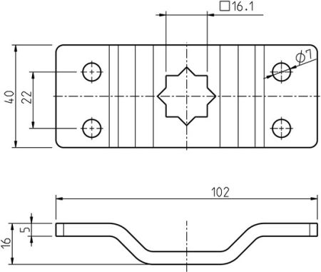 Rademacher Antriebslager gekröpft 16mm Stern, 4-fach Bohrung Typ 4016-04 #94401604
