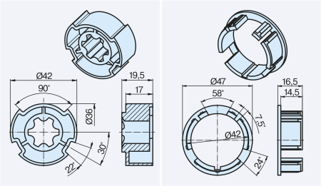 Becker Adapterset Helioscreen 47x2 #49303003050 #49303003060