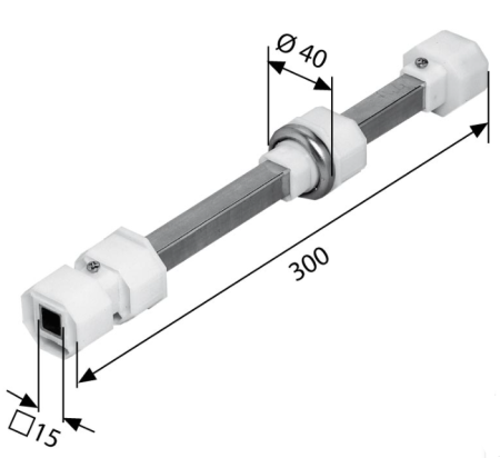 SELVE Doppelwellenbolzen für Stahlwelle SW 40, montiert, verzinkt #195900