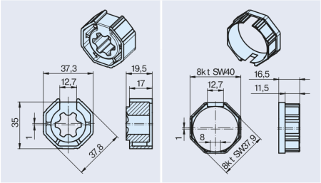 Becker Adapterset Rollladen S40 Selve #49303000830 #49303000850