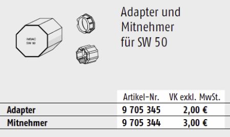 Somfy ➤ Adapter und Mitnehmer für Achtkant SW 50 Baureihe 50 #9705344 #9705345✅ online kaufen!