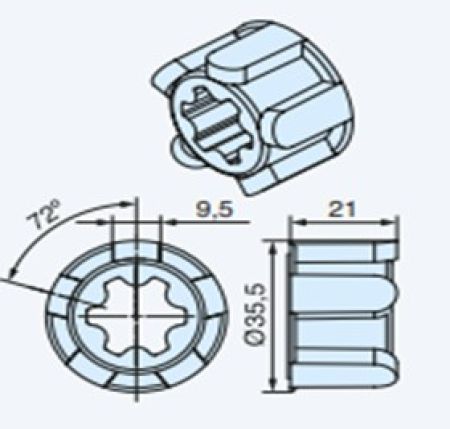 Becker ➤ Abtriebswellenadapter BS bis 40Nm, Sonnenschutz #49303002910✓Online günstig kaufen!✅