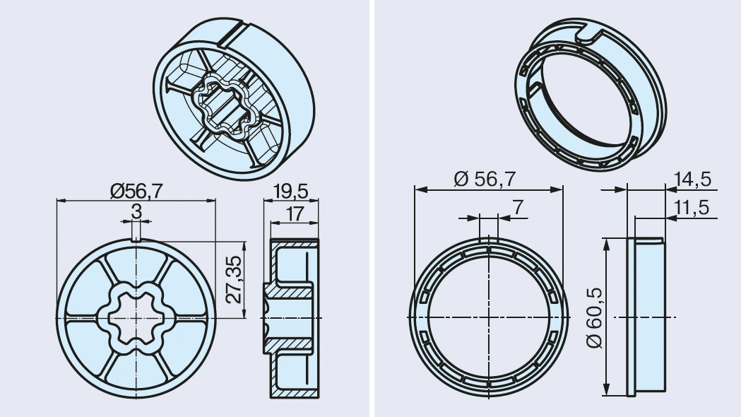 Becker Adapterset 60x1,5 #49303000750 #49303000760