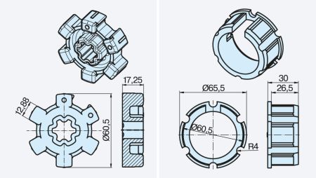 Becker Adapterset Ø 63N D aus Druckguß #49303000520 #49303004150