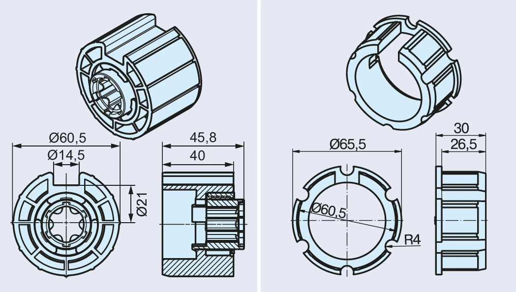 Becker Adapterset O-63N 14,5mm für Hinderniserkennung #49302002750 #49303004150