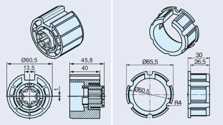 Becker Adapterset O-63N 13,5 mm für Hinderniserkennung #49302002770, #49303004150 #49303001020