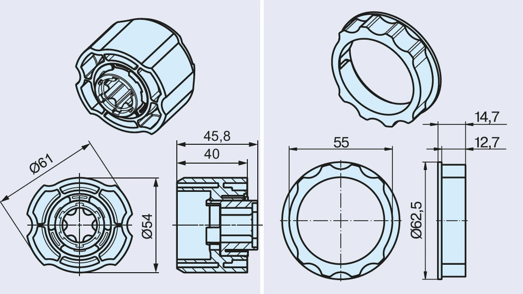 Becker Adapterset O-HM65 für Hinderniserkennung #49302002450 #49300807070