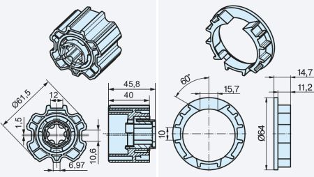 Becker Adapterset O-ZF64 für Hinderniserkennung #49302002310, #49303001410 #49303001020