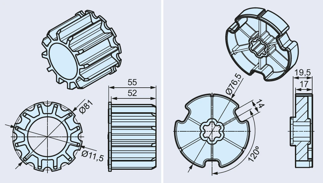 Becker Adapterset Ø Optinut 81x8 aus Zink #49303005290, #49303005280