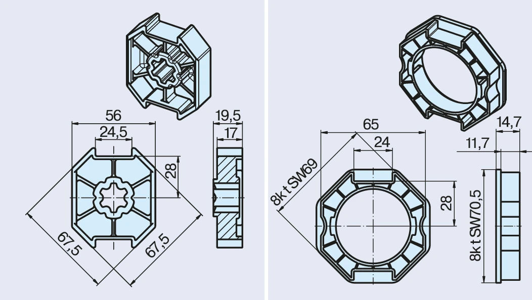Becker Adapterset SM70 #49303000450 #49300006070