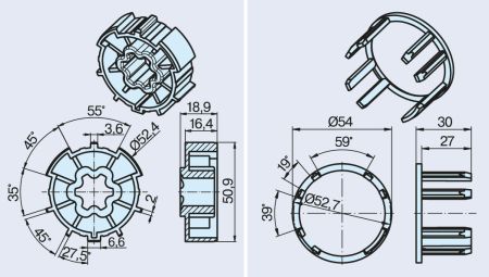 Becker Adapterset ZF54 #49303001930 #49303003900