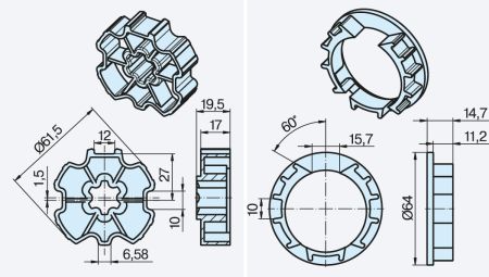 Becker Adapterset ZF64x0,8 #49303001400 #49303001410