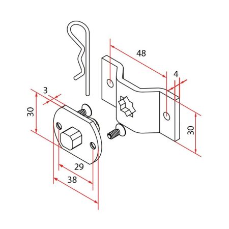 Cherubini Motorlager - Omega & Platte 30x62 4Kt.10 Bohrung 6mm A3506_0551