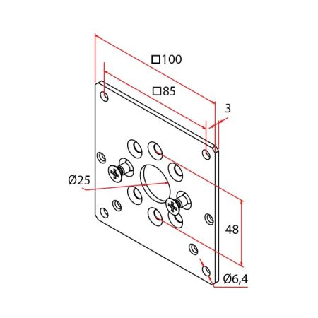 Cherubini Motorlagerplatte 100x100mm A4506_0568