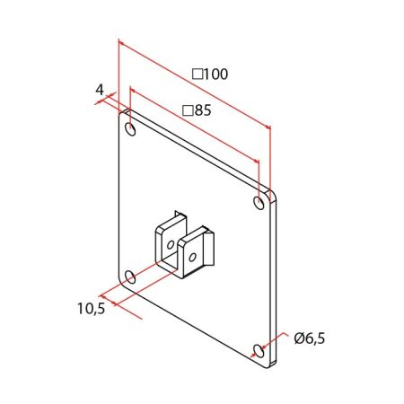 Cherubini Motorlagerplatte 100x100mm - 4Kt.10 A4506_0572