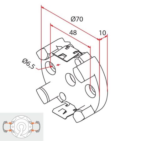 Cherubini Motorlager - Schwingungsgedaempfte Schnellanschluss-Halterung max.15Nm A4506_0627