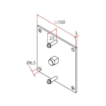 Cherubini Motorlagerplatte 100x100mm mit Aufsteckbolzen zu PP OCEAN NHK EASY max. 20Nm A4506_0632