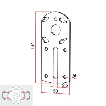 Cherubini Motorlagerplatte 134x60 A4506_0640