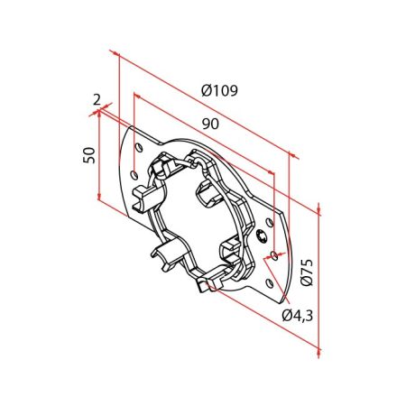 Cherubini Motorlagerplatte mit Klemmfeder Sternkopf max. 20Nm A4506_0642