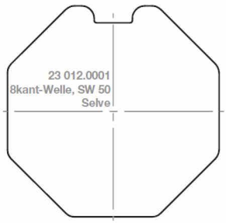 elero Adapterset Motorkupplungset RevoLine M Profilrohr 8-kant, SW50mm #230120001