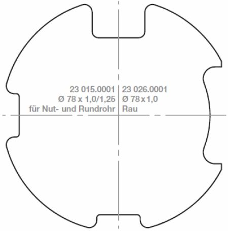 elero Adapterset für RevoLine M Nutrohre Ø 78 mm, MHZ Flachnut #230150001
